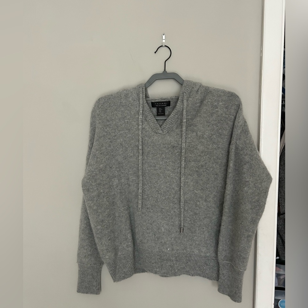 Tahari cashmere hooded sweater -like new *reserved for Katheryn*